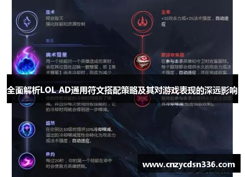 全面解析LOL AD通用符文搭配策略及其对游戏表现的深远影响